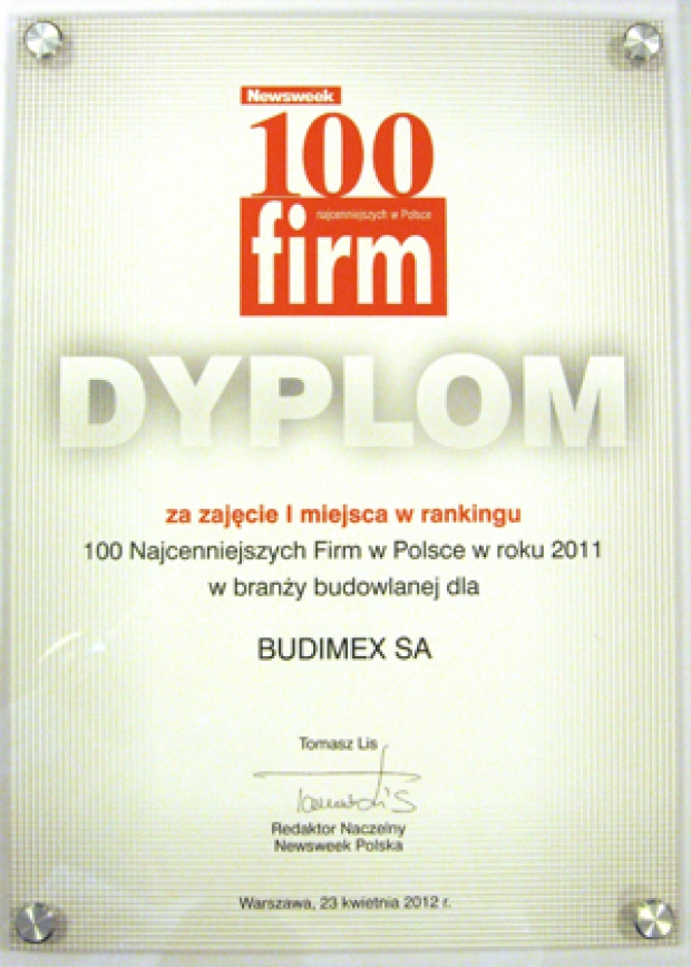Budimex w gronie 100 najcenniejszych polskich firm
