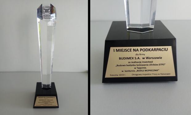 Construction of the aircraft engine testing plant in Tajęcina wins an award!